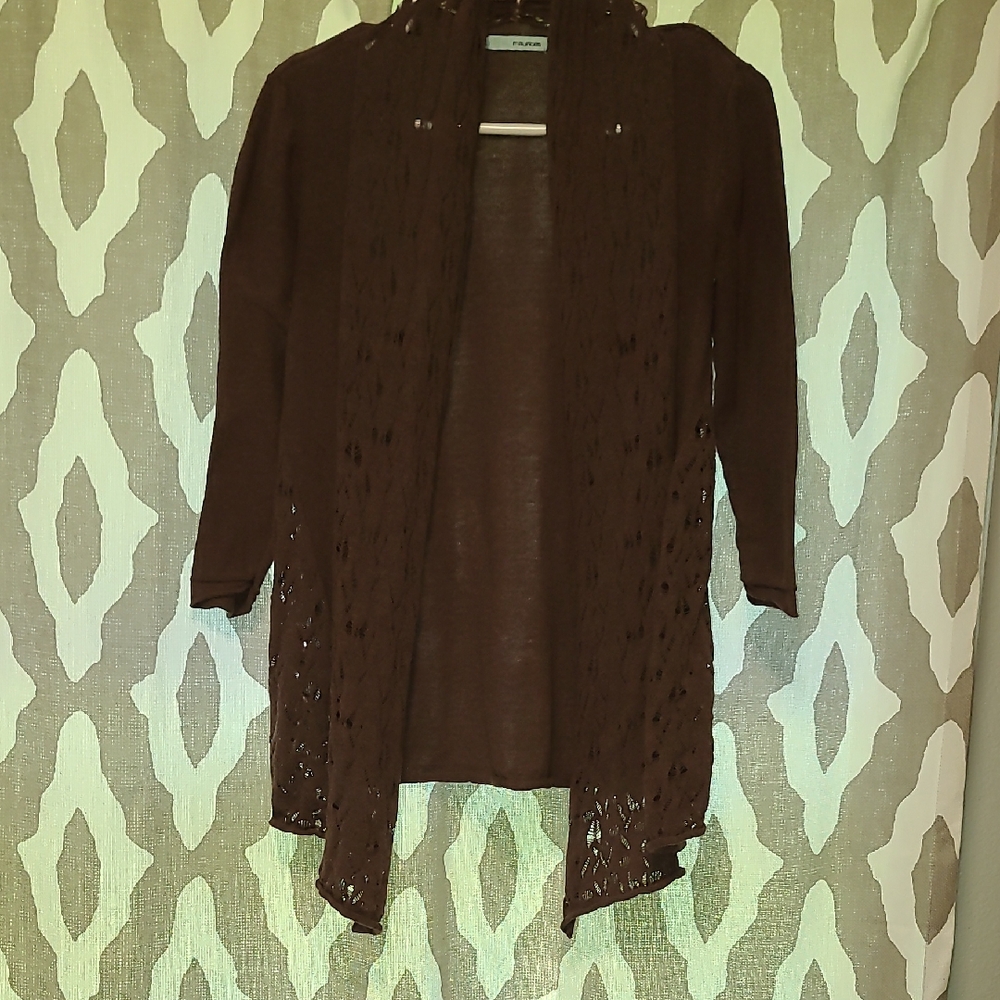 Maurices Dark Brown Open-Front Cardigan